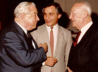 Michael G. Möhnle (mitte) mit Altministerpräsident Alfons Goppel und dem ehem. Premierminister Frankreichs, Pierre Pflimlin